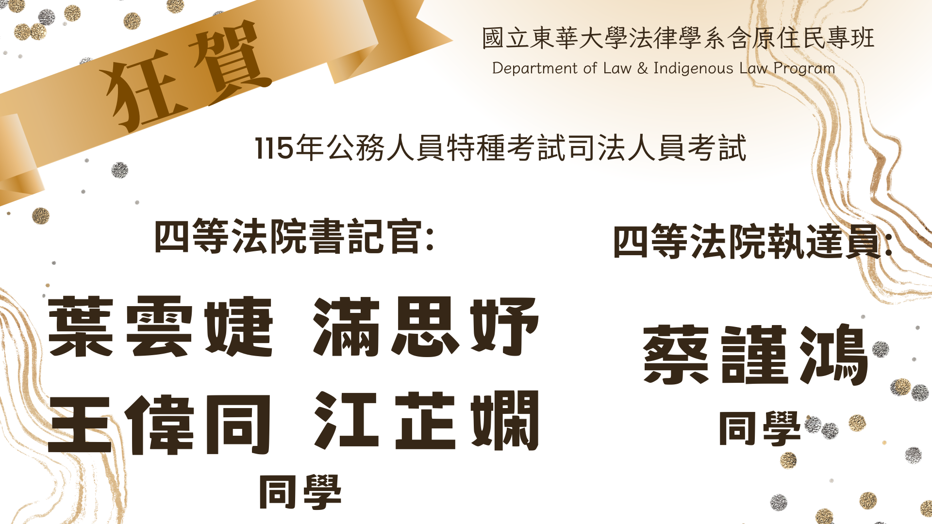 115年書記官榜單